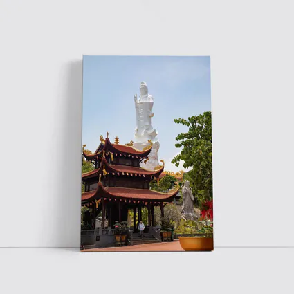 Guanyin Statue Buddhist Temple Vietnam Blue Sky