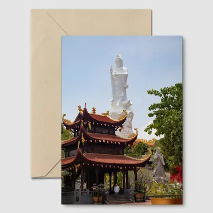 Guanyin Statue Buddhist Temple Vietnam Blue Sky