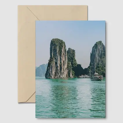 Ha Long Bay Limestone Karsts Teal Water