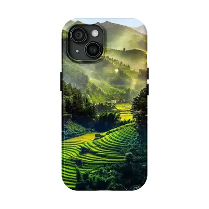 Terraced Rice Fields Green Mountain Valley