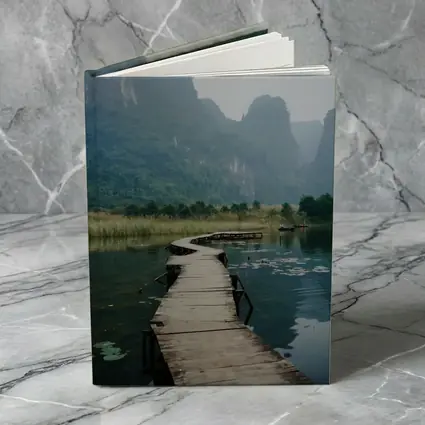 Wooden Dock Karst Mountains Misty Lake