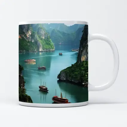 Ha Long Bay Karst Mountains Boats Vietnam