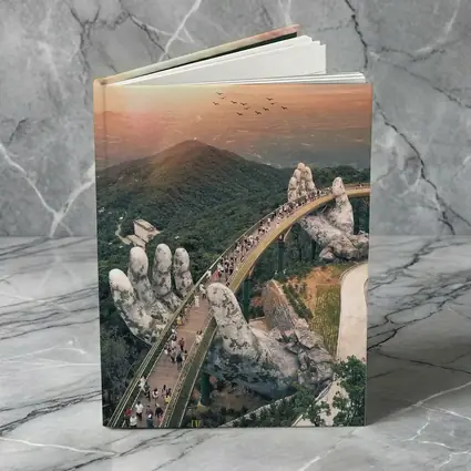 Golden Bridge Giant Hands Vietnam Sunset