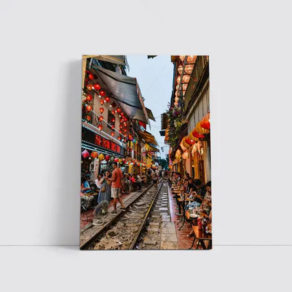 Hanoi Train Street Red Lanterns Vietnam