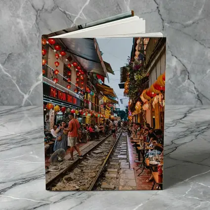 Hanoi Train Street Red Lanterns Vietnam