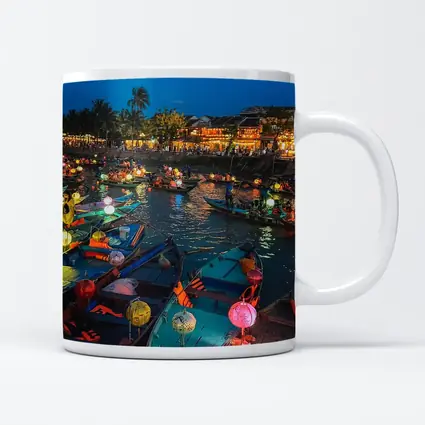 Hoi An Lantern Boats on River Night