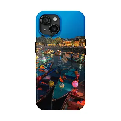 Hoi An Lantern Boats on River Night