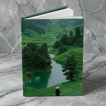 Rice Fields River Valley Green Landscape