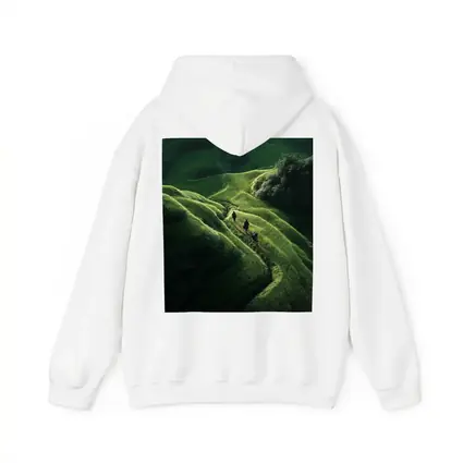People Walking Through Lush Green Rice Fields