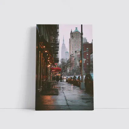 New York City Rainy Street Empire State