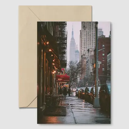 New York City Rainy Street Empire State