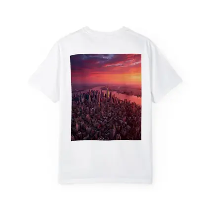New York City Skyline Aerial Sunset View
