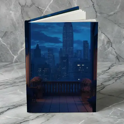 New York City Skyline Blue Night Balcony