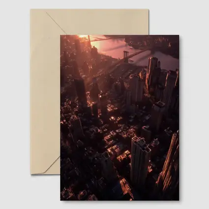 New York City Aerial View at Sunset