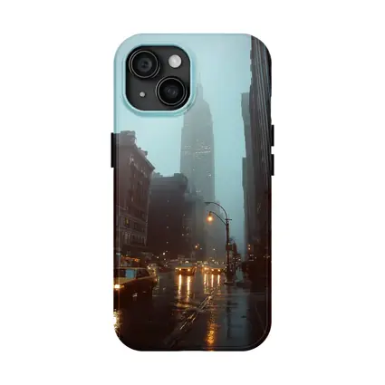 Empire State Building Rainy New York Street