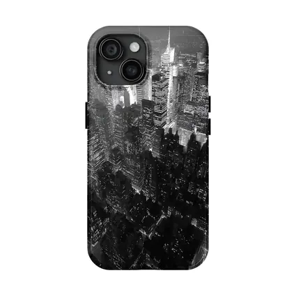 New York City Skyline Aerial Night View