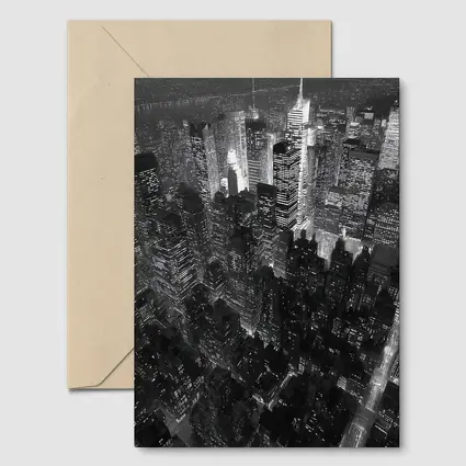New York City Skyline Aerial Night View