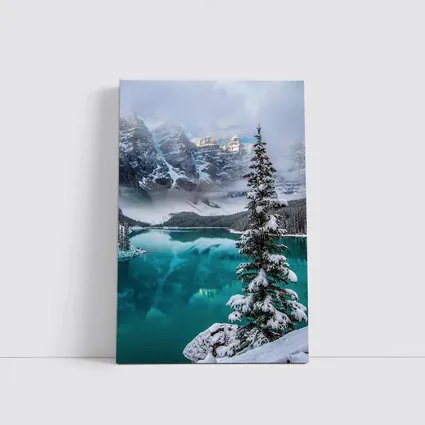 Moraine Lake Winter Snow Mountains Canada