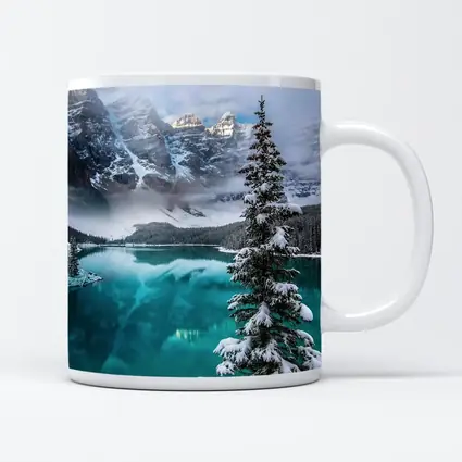Moraine Lake Winter Snow Mountains Canada