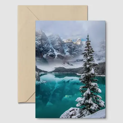 Moraine Lake Winter Snow Mountains Canada