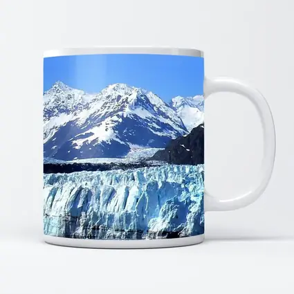 Glacier Bay Ice Wall Snow Mountains Alaska