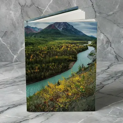 Turquoise River Valley Autumn Mountain Alaska