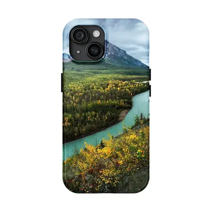 Turquoise River Valley Autumn Mountain Alaska