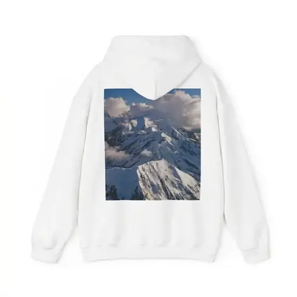 Snow Covered Mountain Peaks Blue Sky