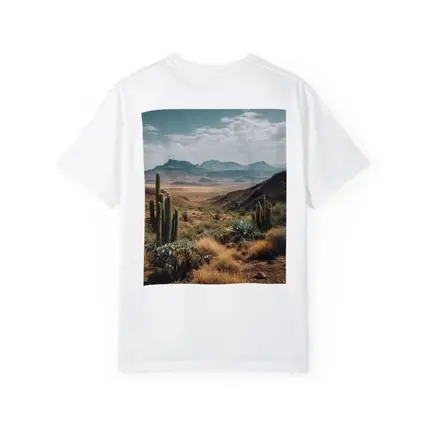 Desert Cactus Landscape With Mountain Views