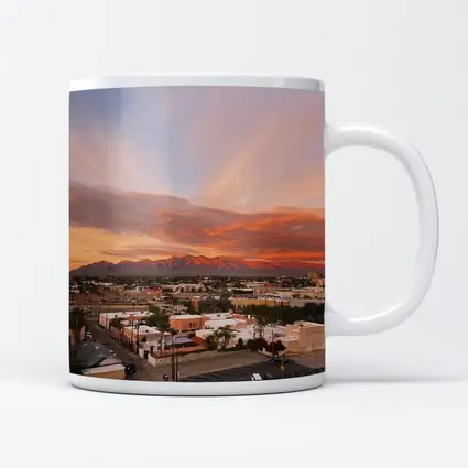 Tucson Arizona Sunset Mountains City View