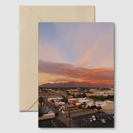 Tucson Arizona Sunset Mountains City View