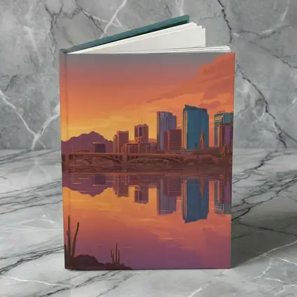 Phoenix Arizona Skyline Sunset River Reflection