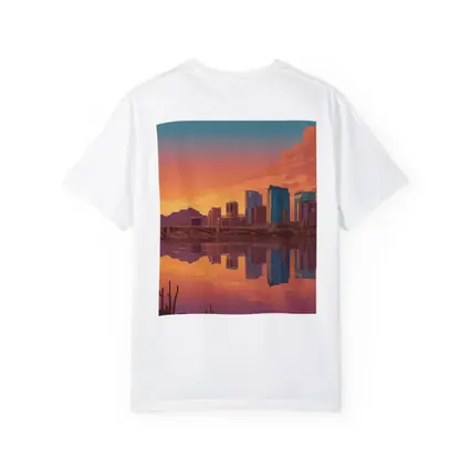 Phoenix Arizona Skyline Sunset River Reflection