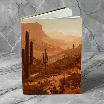 Desert Canyon Saguaro Cactus Warm Sunset