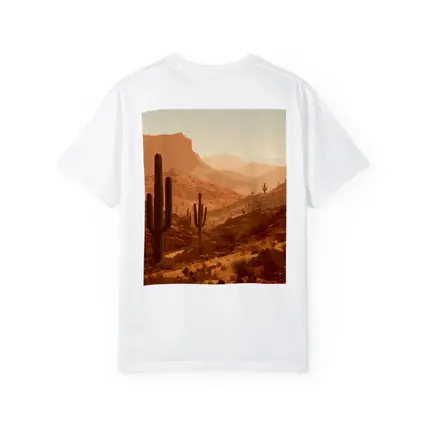Desert Canyon Saguaro Cactus Warm Sunset