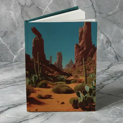 Red Rock Desert Canyons With Saguaro Cacti