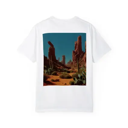 Red Rock Desert Canyons With Saguaro Cacti