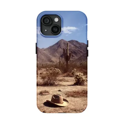 Cowboy Hat Saguaro Cactus Desert Mountain Landscape