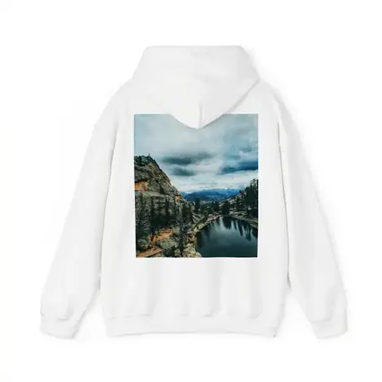 Mountain Lake Rocky Cliff Cloudy Sky