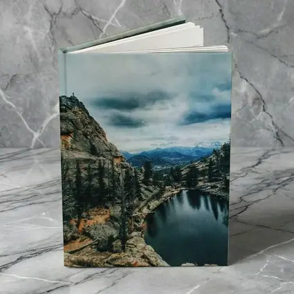 Mountain Lake Rocky Cliff Cloudy Sky
