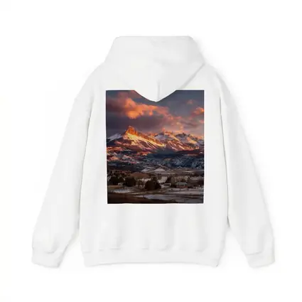 Rocky Mountain Sunset Winter Farm Landscape