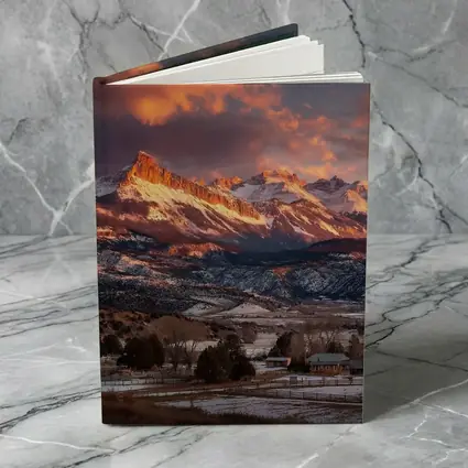 Rocky Mountain Sunset Winter Farm Landscape