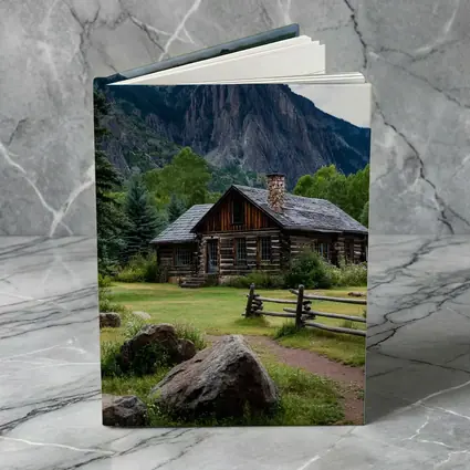 Rustic Log Cabin Rocky Mountain Landscape