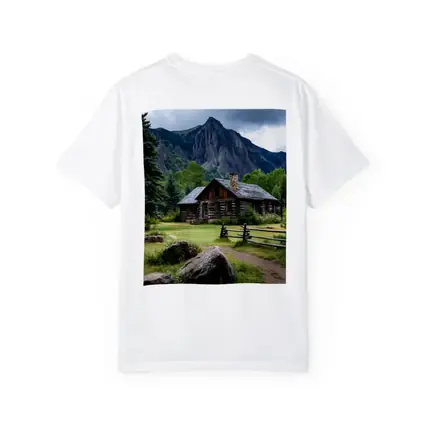 Rustic Log Cabin Rocky Mountain Landscape