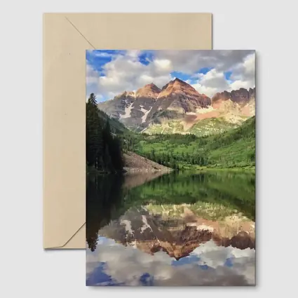 Maroon Bells Mountain Lake Reflection Colorado