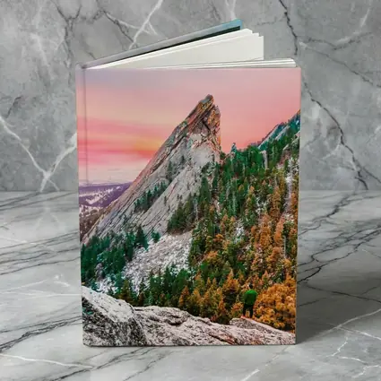 Flatirons Boulder Colorado Pink Sunset Hiker