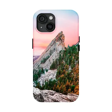 Flatirons Boulder Colorado Pink Sunset Hiker