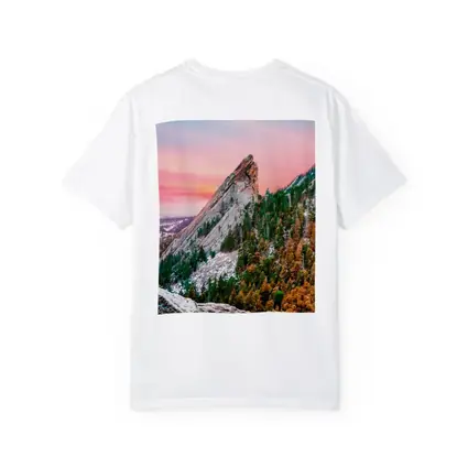 Flatirons Boulder Colorado Pink Sunset Hiker