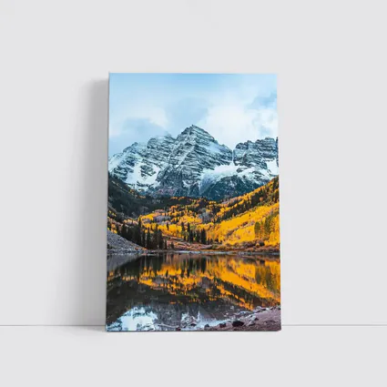Maroon Bells Snow Autumn Lake Reflection