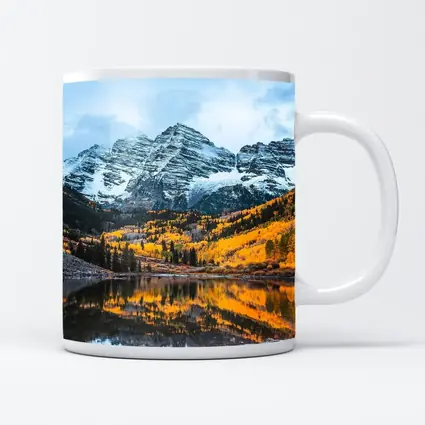 Maroon Bells Snow Autumn Lake Reflection